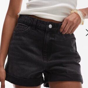 Mango Black Denim Mom Jean Shorts SIZE 2 (EUR34)